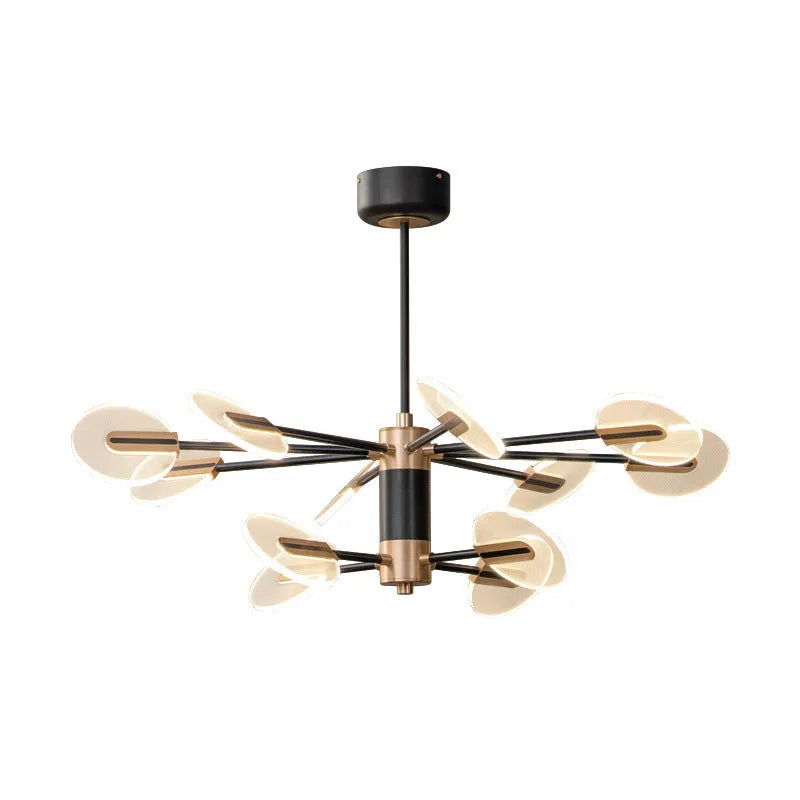 Nordic iron LED chandelier pendant lamp with acrylic light source for dining room