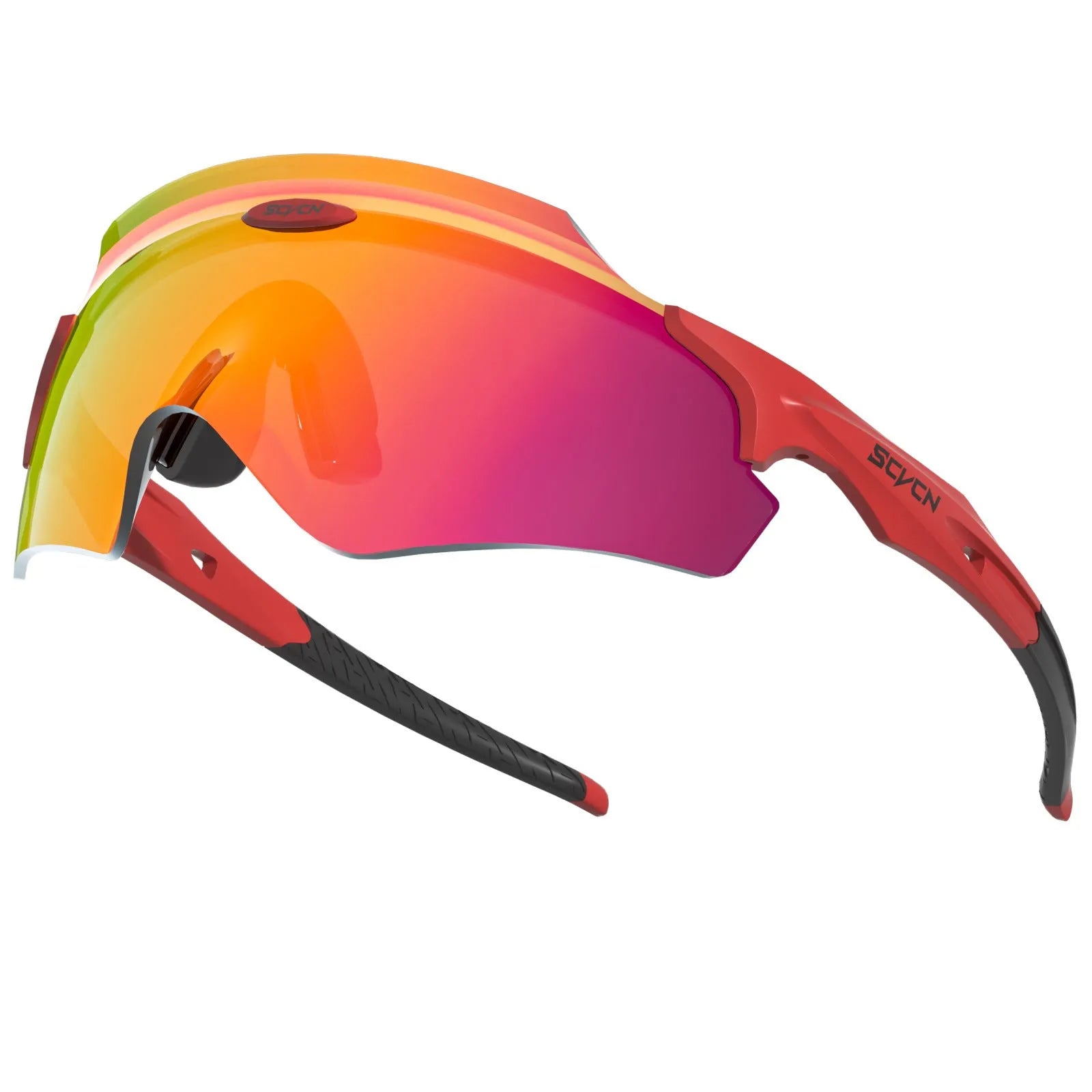 Frameless windproof sports goggles with integrated colourful lens in multiple style options