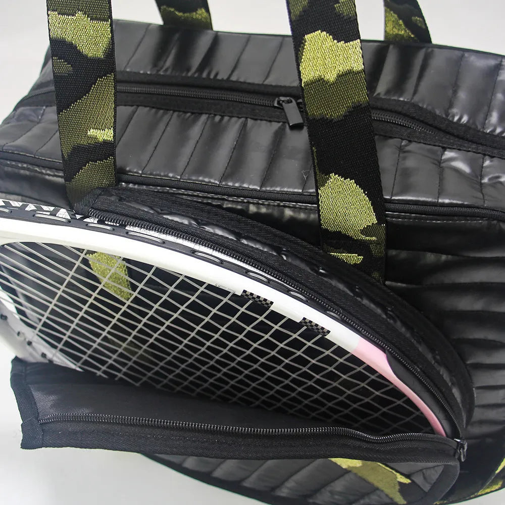 Fashion striped diving cloth tennis pack in horizontal square shape with single shoulder strap, available in multiple colours