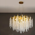 Crystal chandelier ceiling light with adjustable height aluminium alloy body