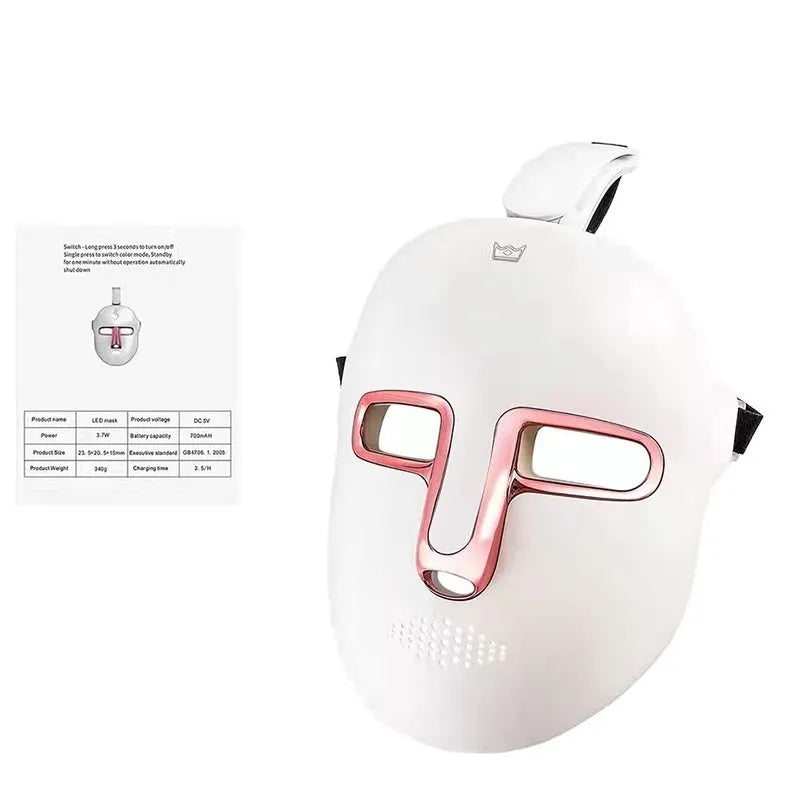 Black gold facial mask IPL device with silicone construction and LED lights