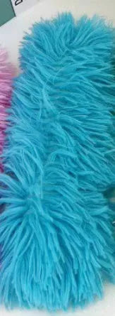 A blue plush cat toy pillow measuring 27cm long on a white background.