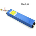 36 volt lithium battery pack for electric scooters showing 6.6Ah, 7.8Ah, and 10.4Ah capacity options