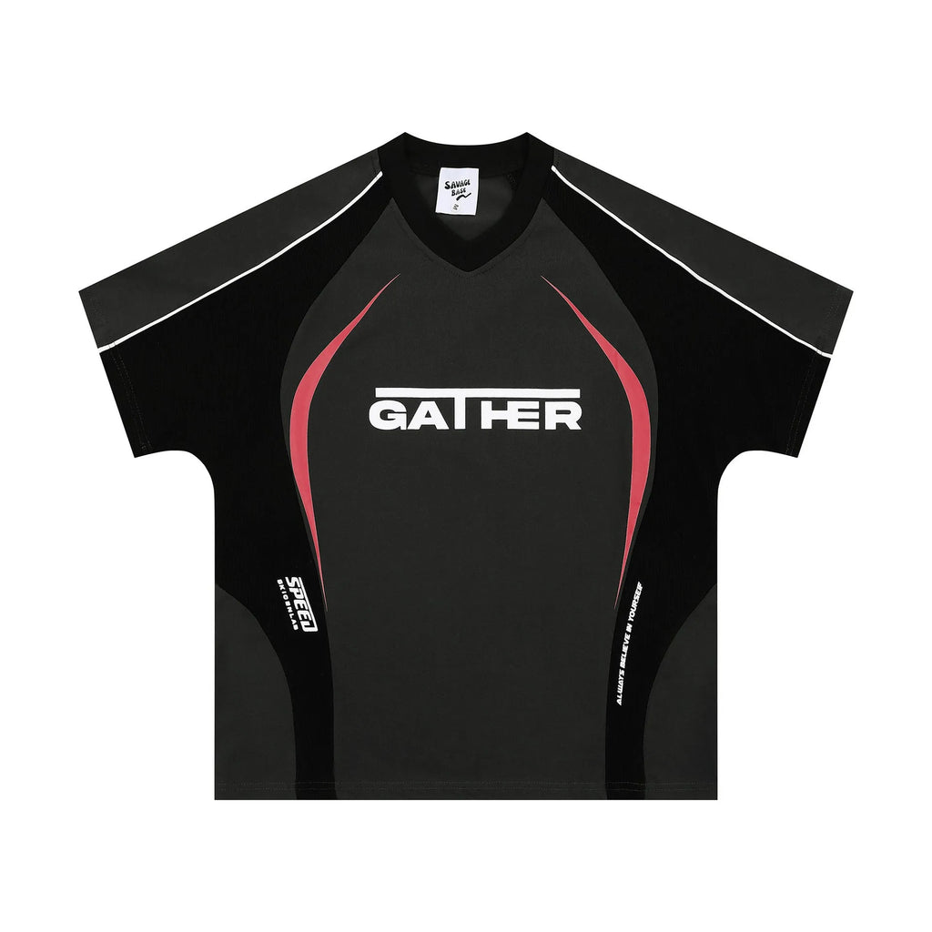 Men's loose fit t-shirt with colour matching letters printed design in short sleeve polyester fabric