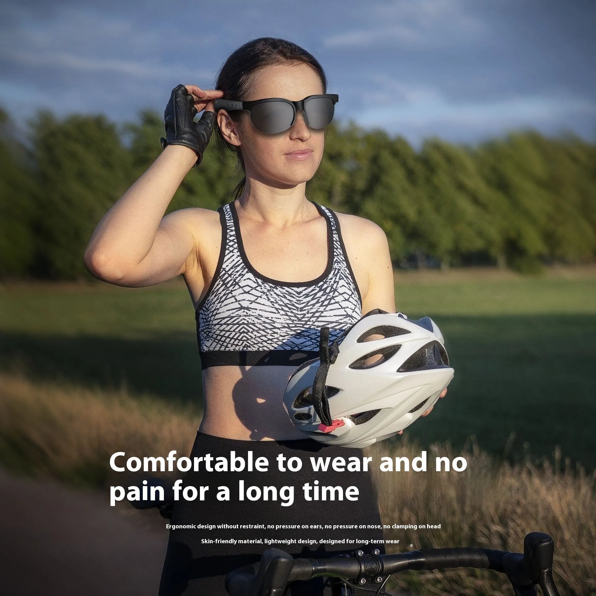 Black smart glasses with UV and blue light protection, PC ABS frame, Bluetooth, XG88 or XG88PRO model