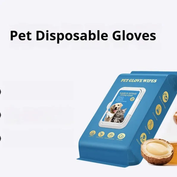 Pet disposable gloves for cat and dog bath cleaning in 20-piece packs