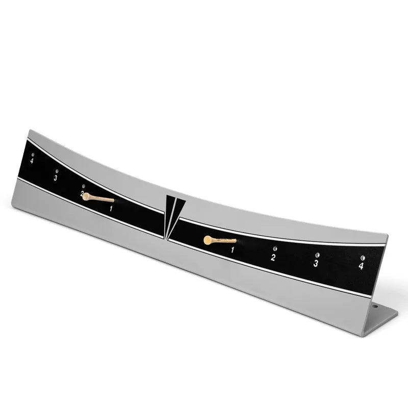 Adjustable golf putter trajectory balance simulator made from white PVC plastic.