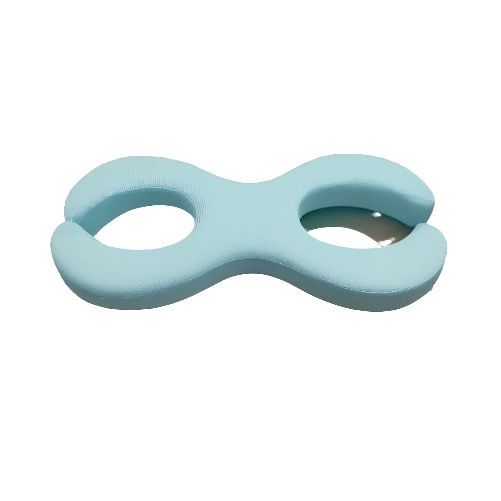 Cool blue cylindrical memory foam cervical pillow for neck support.