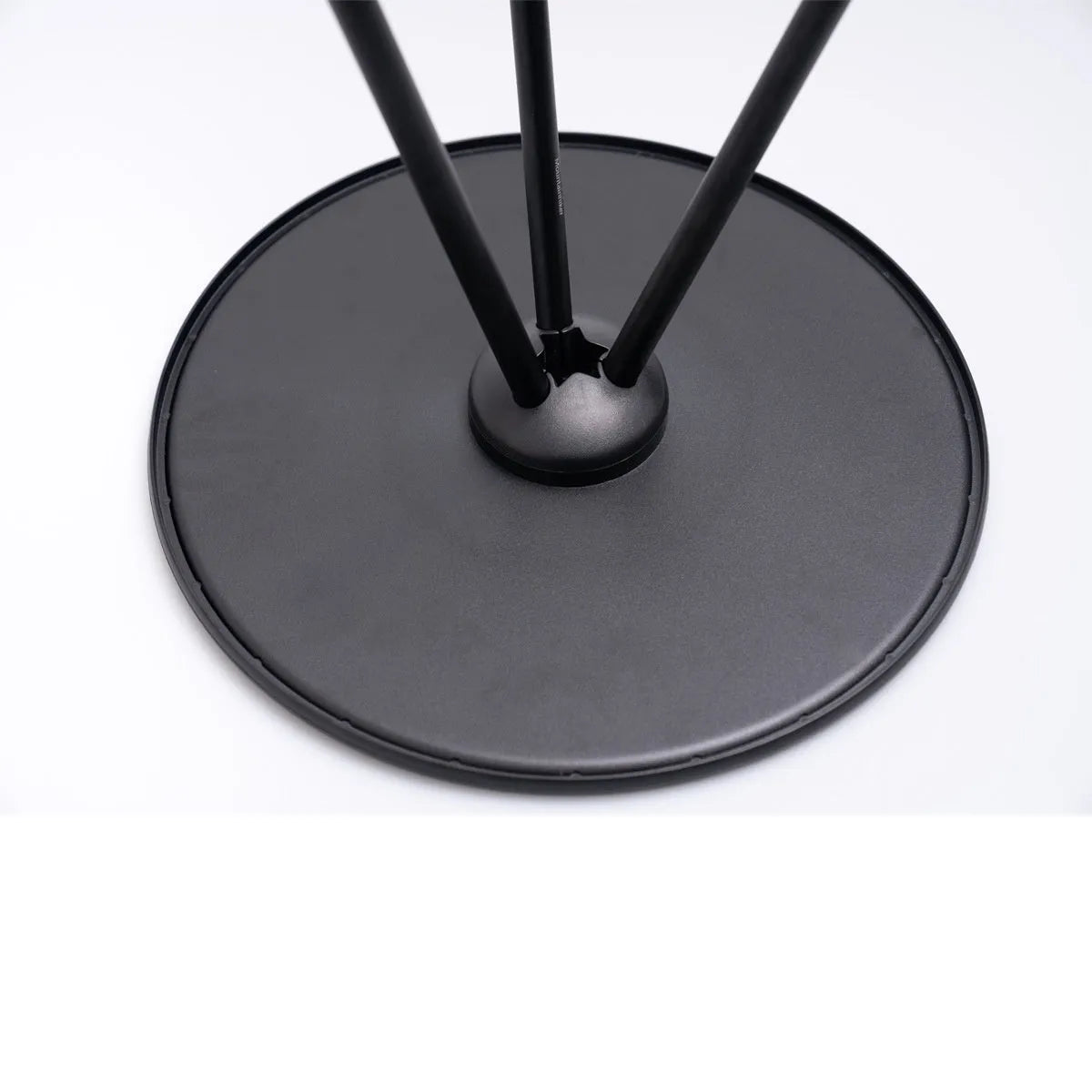 Outdoor camping folding aluminium alloy tripod round table with storage bag in matte black finish