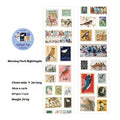 55mm wide retro journal decoration stamp roll with butterfly, forest, bird, or mushroom themed designs
