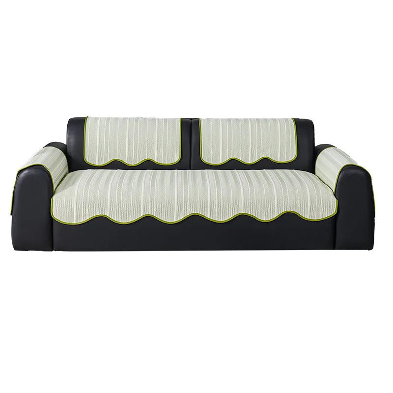 Straight row mat fixed non-slip cushion summer cover in ice silk material showing special pattern design