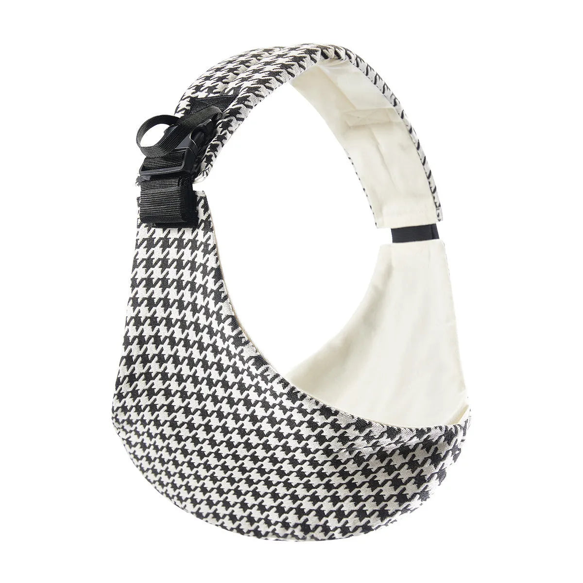 Front-carrying polyester baby sling carrier in pure black colour with adjustable straps for infant carrying up to 20kg