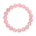 Natural white water strawberry quartz crystal bracelet with geometric beads.