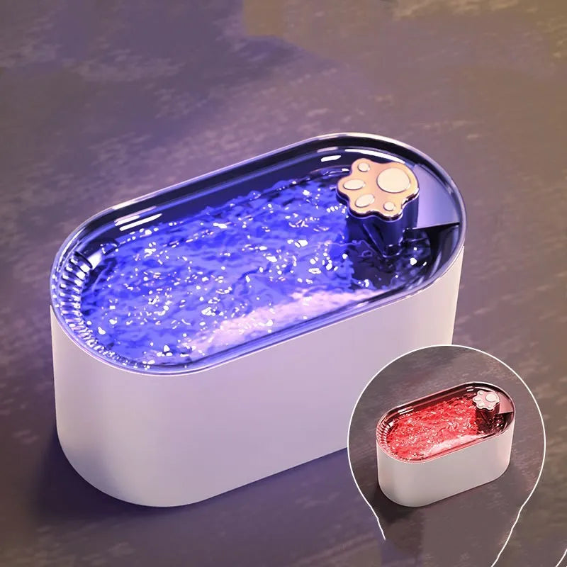 Berlin blue pet water fountain with LED light indicator and triple filter cartridge