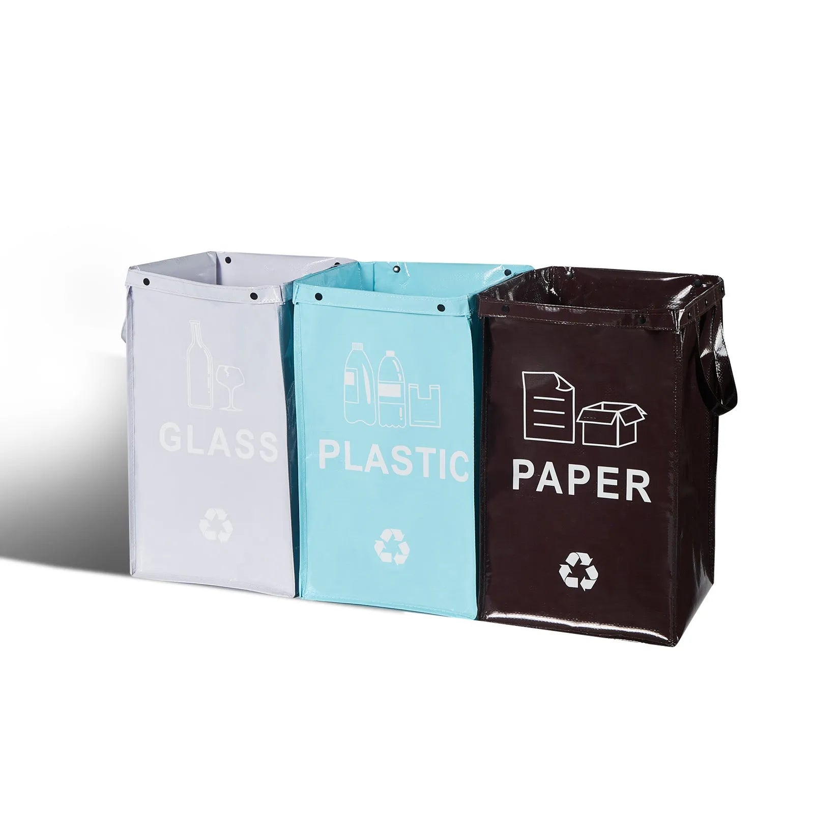 Blue 40-litre PP plastic waste classification bin with clean bag style, dimensions 30cm by 50cm by 30cm