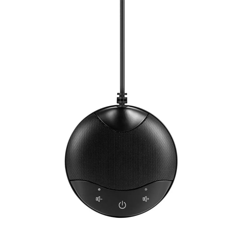 Black USB condenser microphone for conference, gaming, and video recording