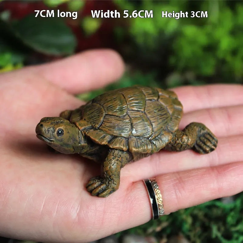 Realistic little turtle resin ornament for micro landscape and garden decoration