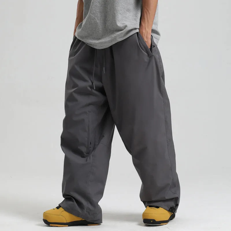 Loose windproof waterproof breathable wide-leg work pants in khaki, available in multiple sizes