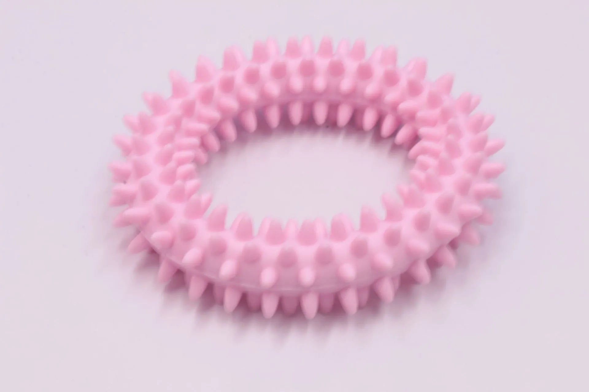 Blue TPR spiky ring dog chew toy for dental cleaning and bite training