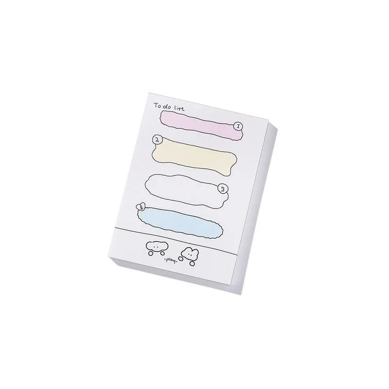 Cartoon heart design sticky notes set showing six styles including Echo Notes and Rabbit Weekly Notes