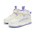 Children's outdoor sneakers with buckle fastening in neutral colours with rubber sole