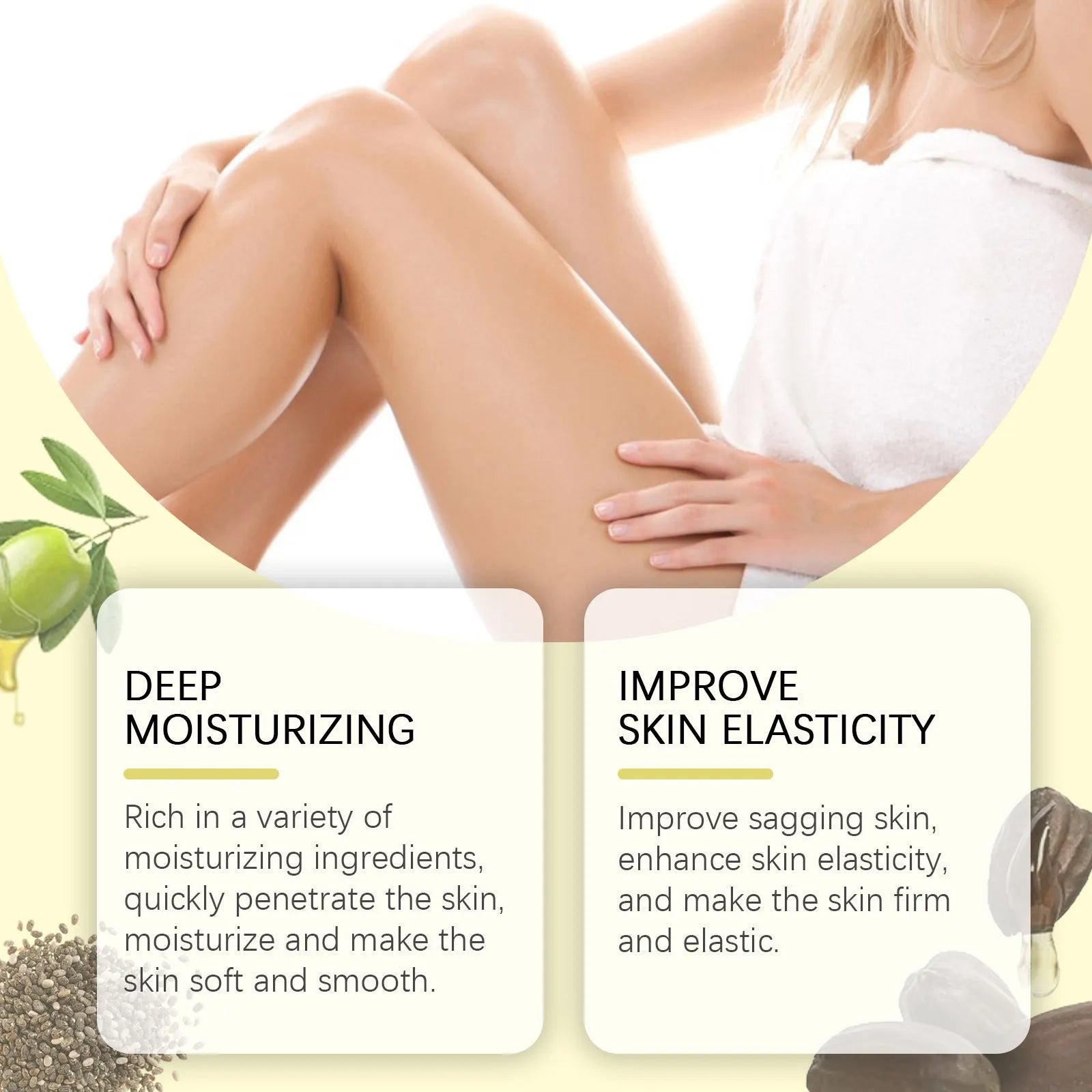 Nourishing and Firming Body Care Kit showing skincare oil bottle and moisturising cream jar.