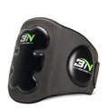 Dark grey waist-fastening boxing chest protection target pad for Sanda training.
