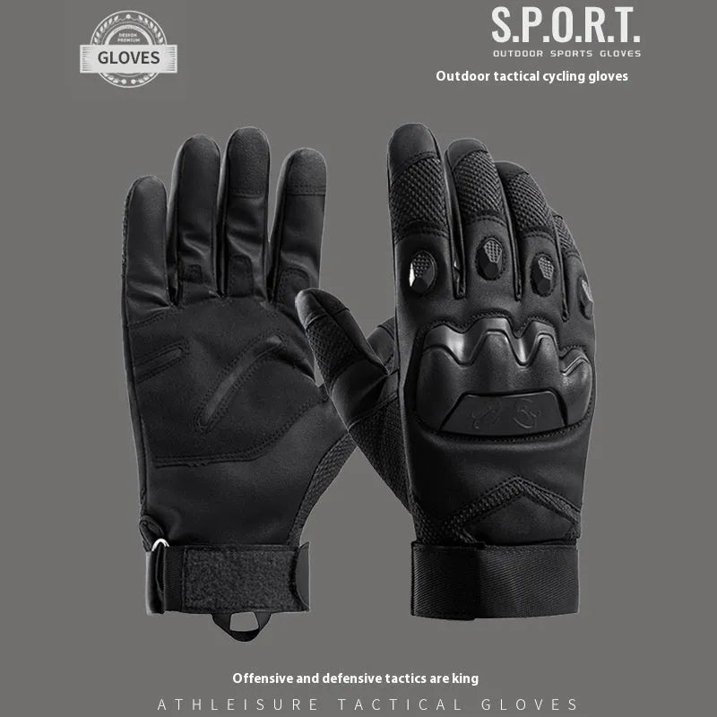 Men's black tactical fingerless gloves with touch screen fingertips for training use