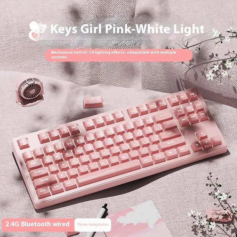 Wireless Bluetooth mechanical keyboard in various colours with 87-key and 108-key layout options
