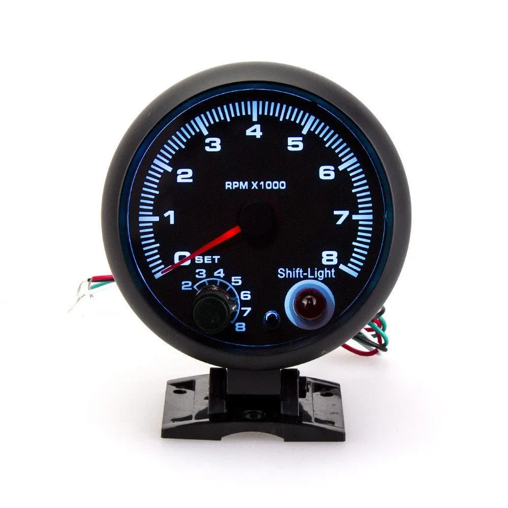 Blue light pointer automotive tachometer with 95mm diameter plastic casing