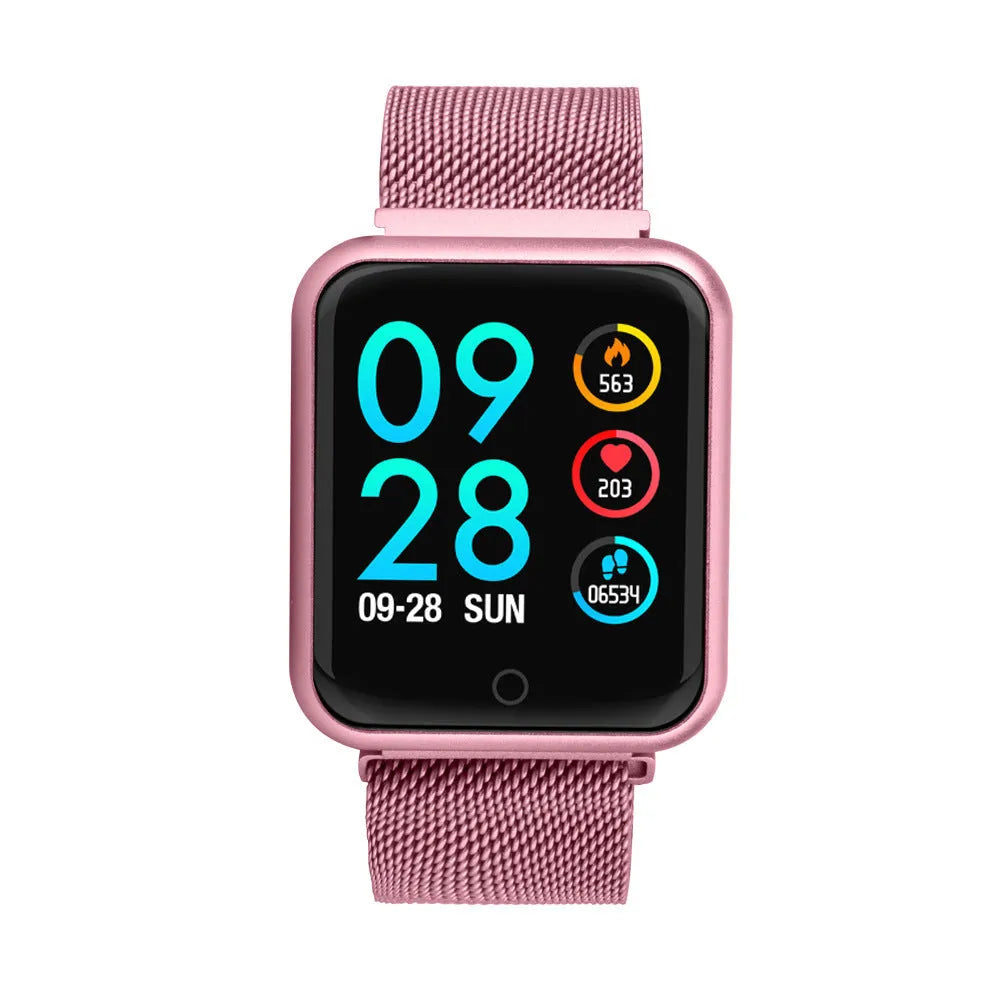 Smart bracelet health monitor with heart rate blood pressure oxygen sleep tracking 1.3 inch touch screen silicone wrist strap
