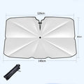 Silver windshield sun shade umbrella with spring structure edge for car interior sun protection