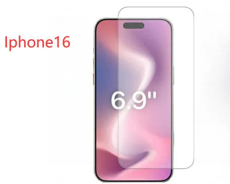 Tempered glass screen protector with 9H hardness for iPhone and Samsung phones.