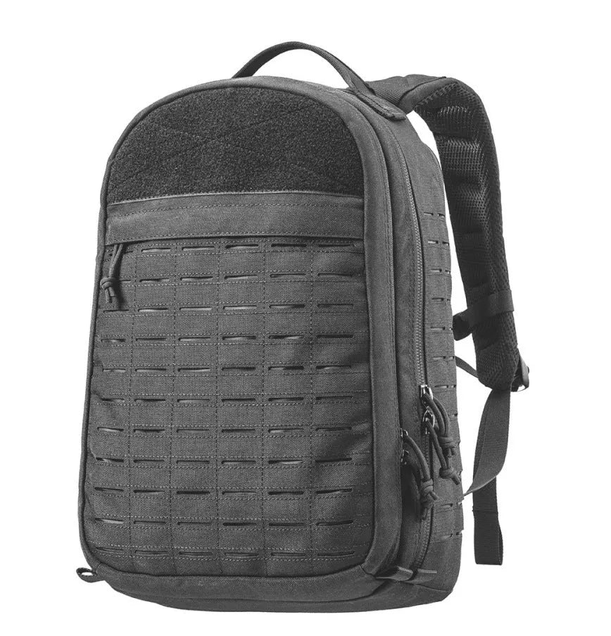 Outdoor hiking backpack in camouflage 600D polyester with 36-55L capacity and ergonomic shoulder strap
