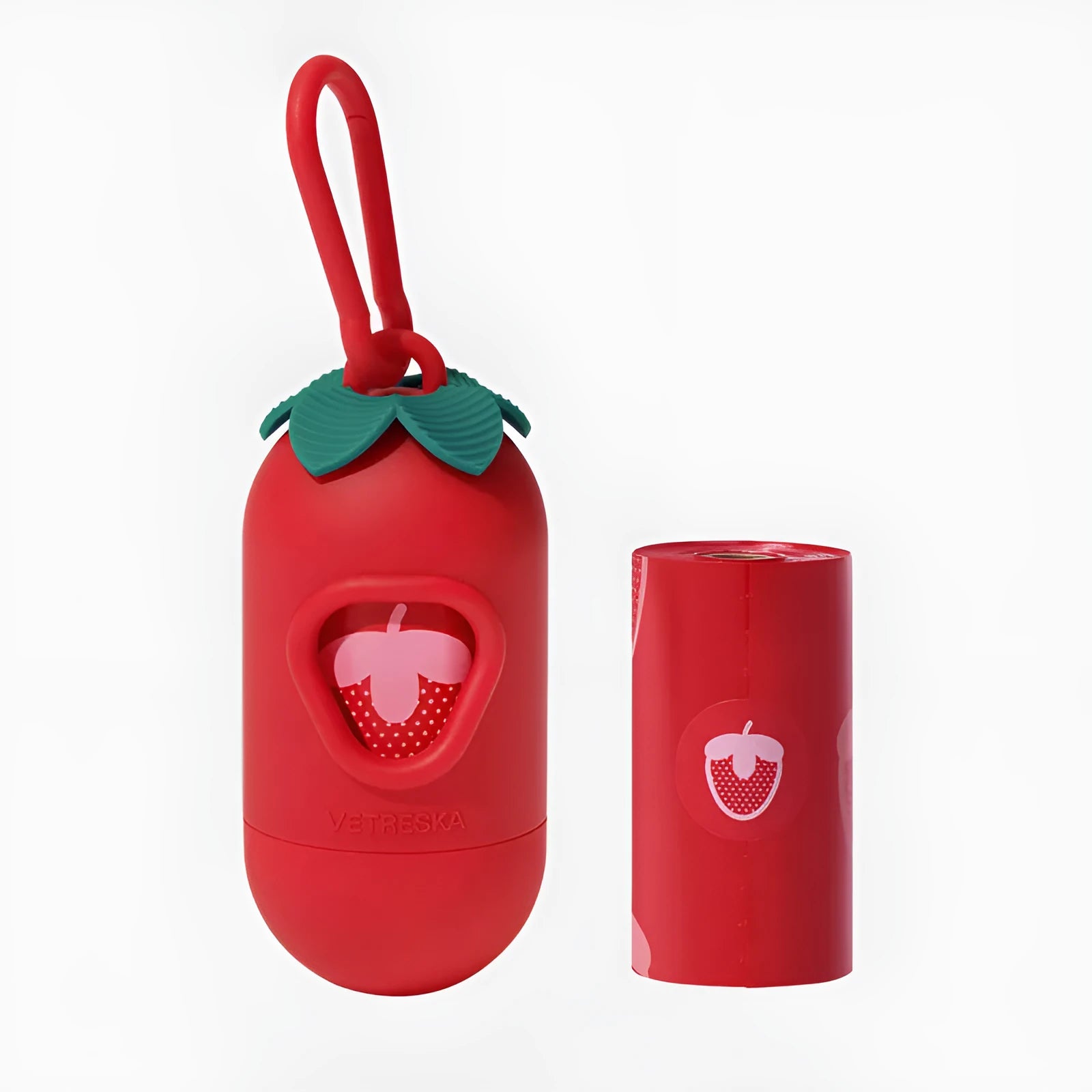 Thickened dog poo bag capsule with scented roll in strawberry, orange or cherry blossom style