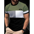 Men's loose fit short sleeve T-shirt with digital 3D printing stripes pattern in various colour styles
