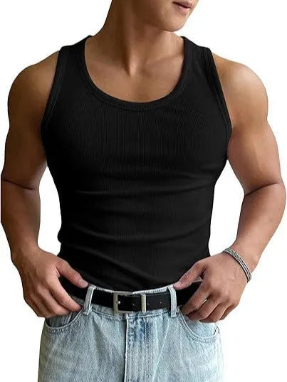 Men's tight-fit round neck sports T-shirt in polyester with wool lining