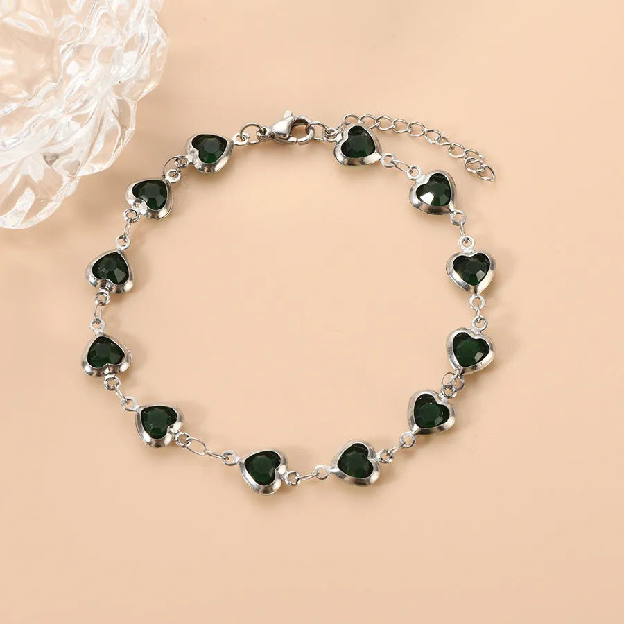 Devil's Eye geometric heart-shaped stainless steel bracelet in one of six electroplated colour options.