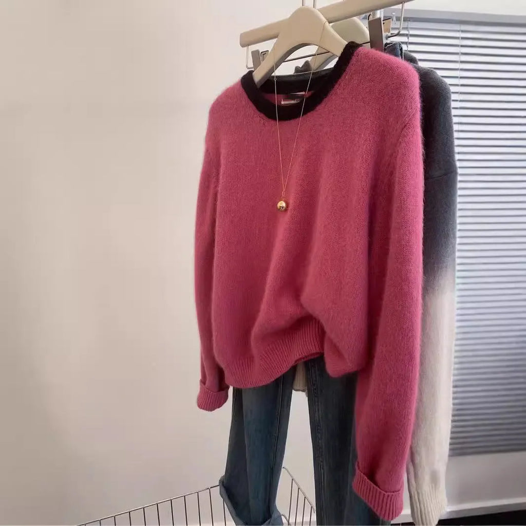Idle Style soft glutinous polyester knitwear top in beige color, free size, pullover design for temperate commute