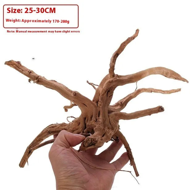 Xiaoqi root natural wood aquarium decoration ornament showing twisted branch-like structure