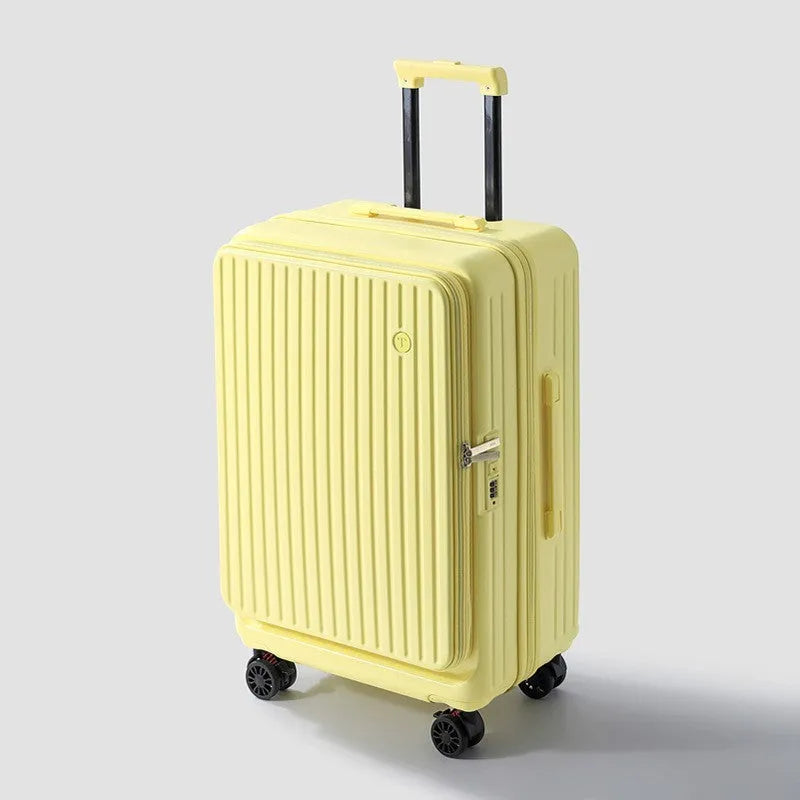Three-piece PC expandable suitcase set with YKK zippers in colours including night black and army green