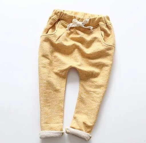Fashion children cropped trousers for baby girls and boys, sizes 2T to 6, in blue colour.