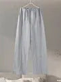 Women's fleece two-piece suit with pleated top and wide-leg trousers in black, grey, apricot or wine red