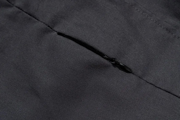 Multi-pocket contrast zip casual baggy pants in Dark Grey cotton, loose fit and mid-waist design