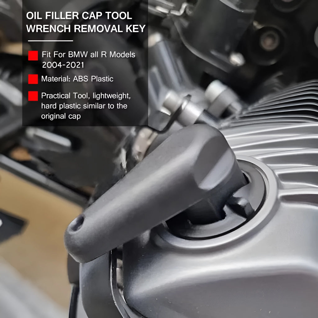 Black nylon adhesive quick release wrench for BMW motorcycle engine oil cap