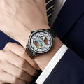 Luxury zircon mechanical men's watch with waterproof case and choice of straps