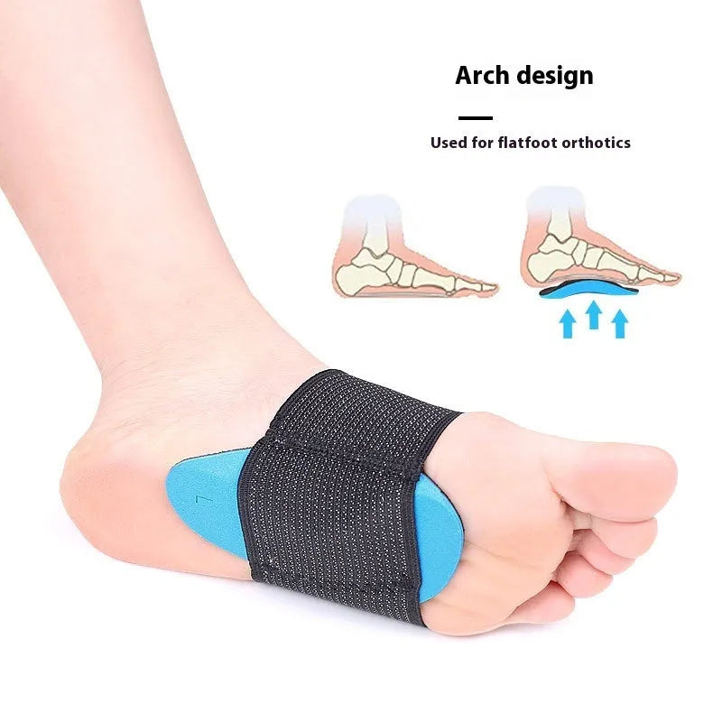 Blue elastic bandage sole foot pad for arch support in adult and children sizes