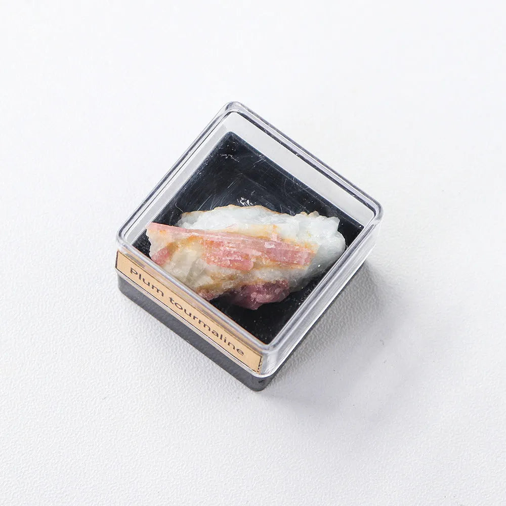Natural amethyst block crystal mineral specimen geometric decoration on a table