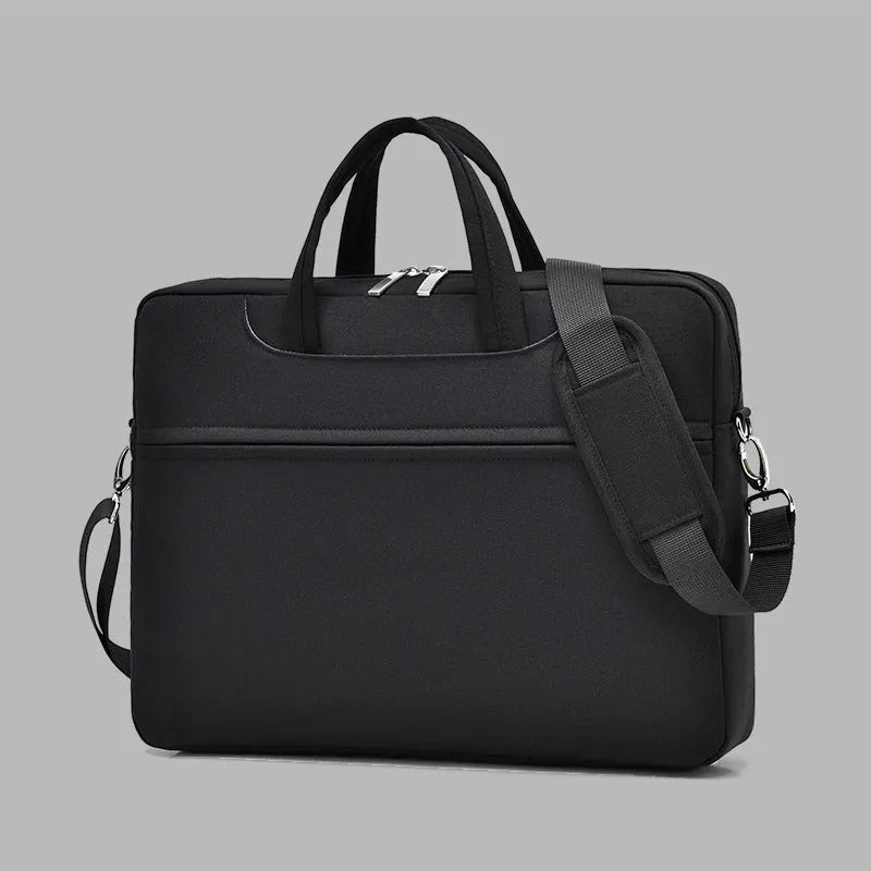 Men's large capacity laptop bag Oxford cloth black for 15.6 inch laptop with shoulder strap