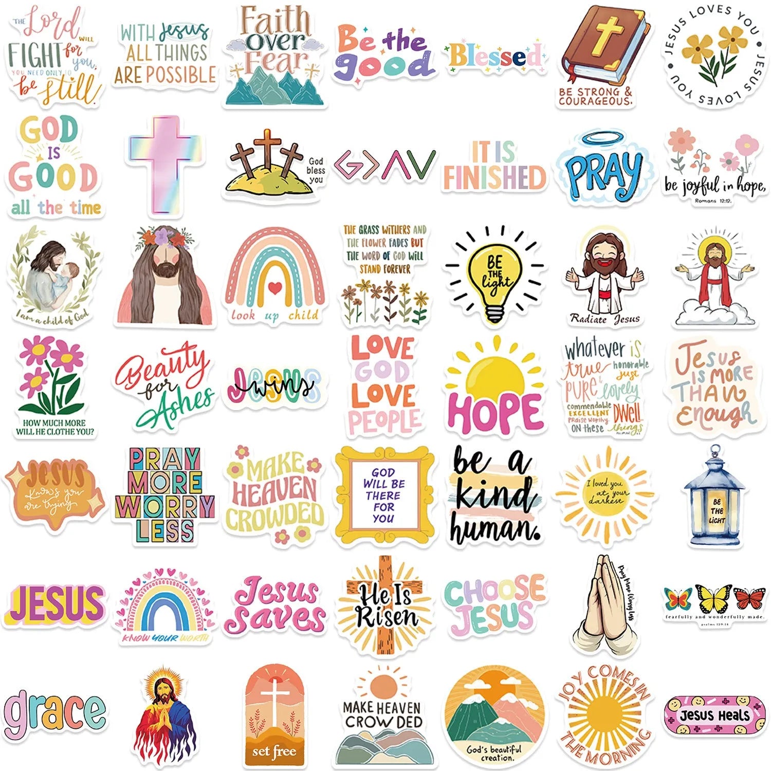 Pack of 50 assorted colourful graffiti design stickers for personalisation